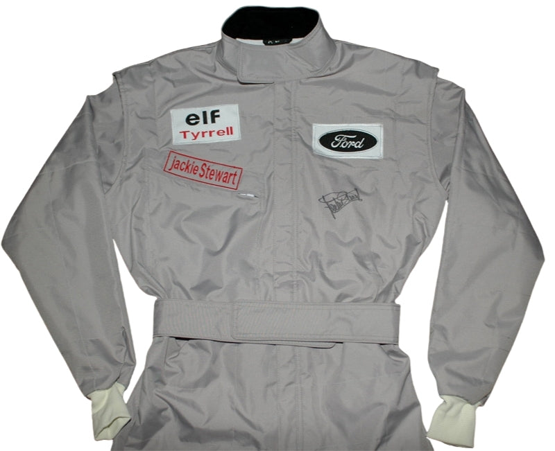 Jackie Stewart SIGNED F1 Vintage Tyrrell REPLICA Race Suit