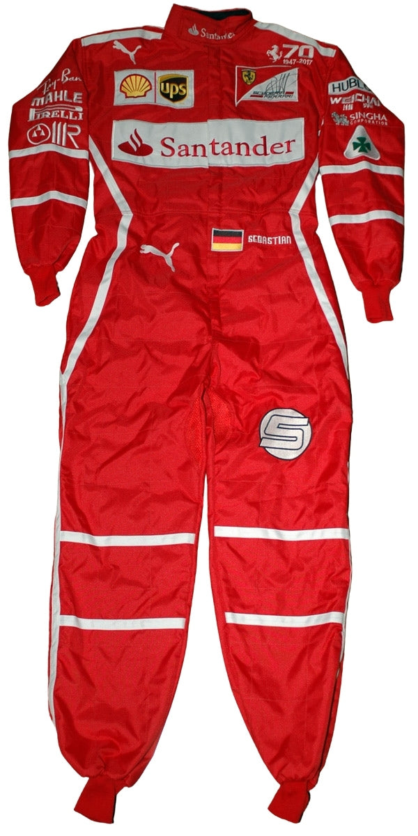 Sebastian Vettel SIGNED F1 Ferrari 2017 REPLICA Race SUIT