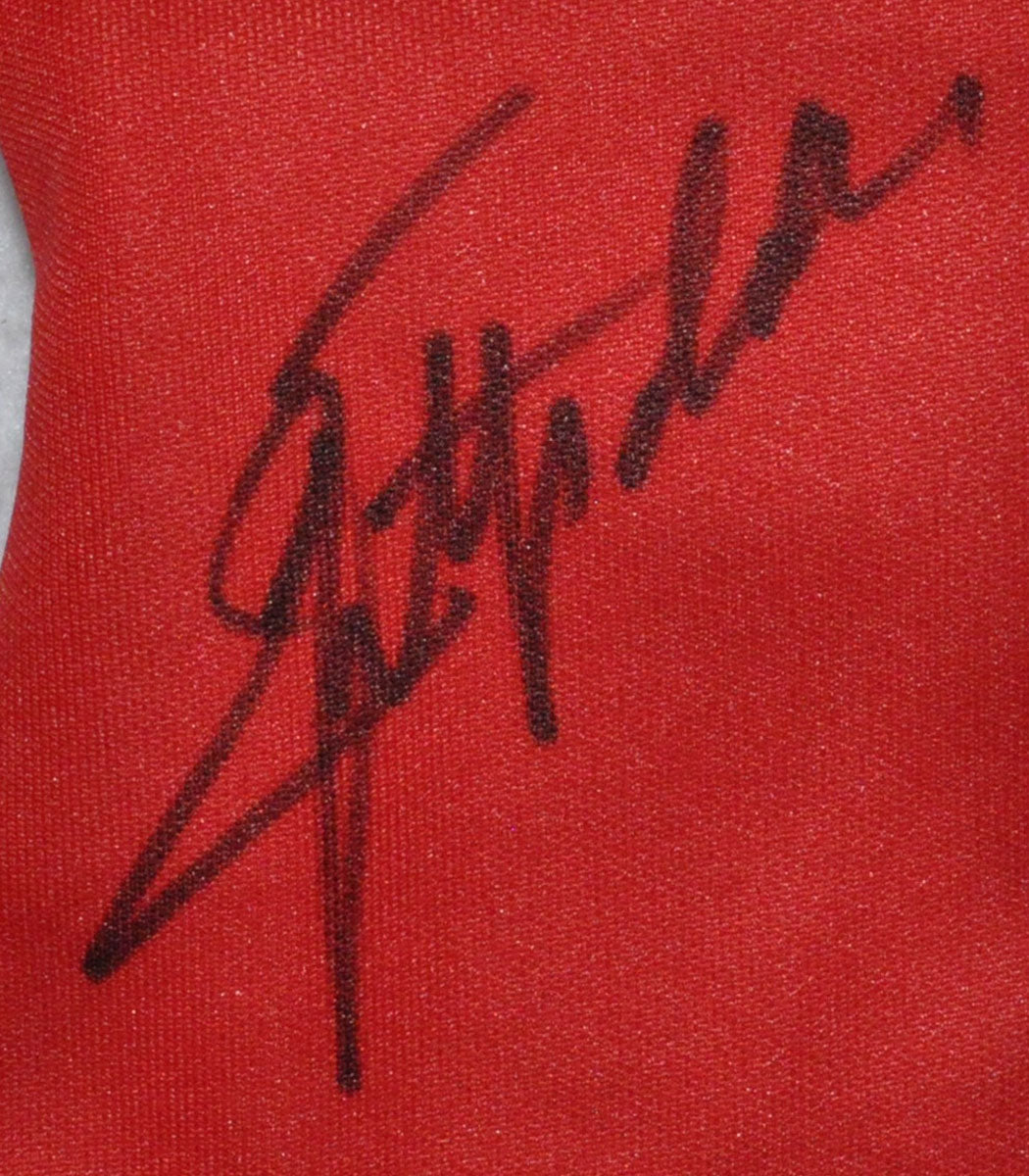 Emerson Fittipaldi Signed 19x23 Inches Vintage Replica Gloves Montage Frame