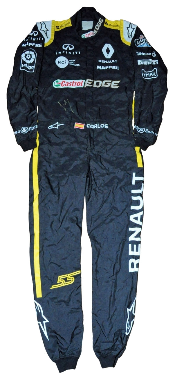 Carlos Sainz Jr USED & SIGNED F1 Renault 2018 Race SUIT
