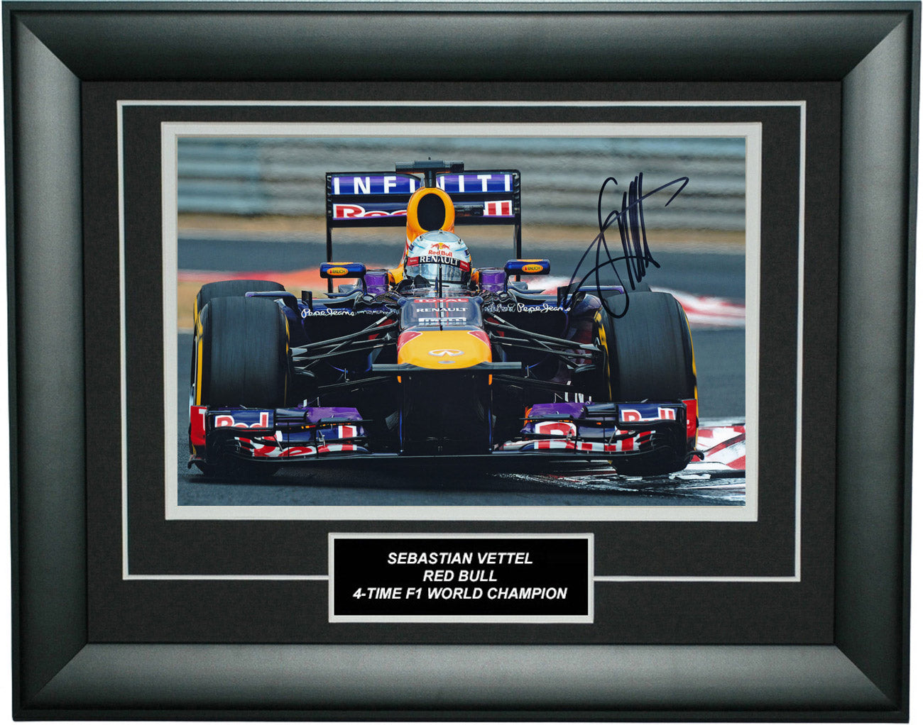 Sebastian Vettel Signed 8x12 Inches Red Bull Photo Frame – Authentic Formula 1 Memorabilia