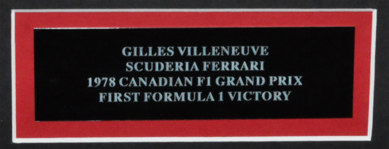 Gilles Villeneuve Signed 26X22 inches First Formula 1 Victory Canada Grand Prix 1978 Ferrari Frame