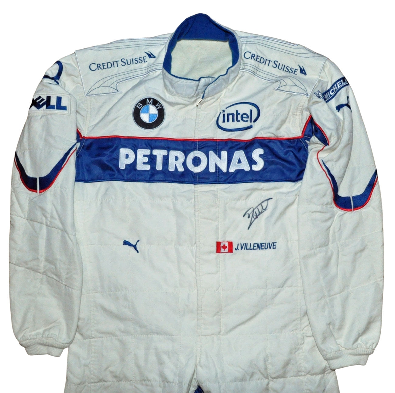 Jacques Villeneuve USED & SIGNED BMW Sauber 2006 Bahrain GP F1 Race SUIT