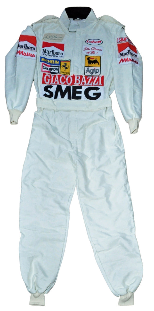 Gilles Villeneuve SIGNED Ferrari 1980 F1 REPLICA Race SUIT