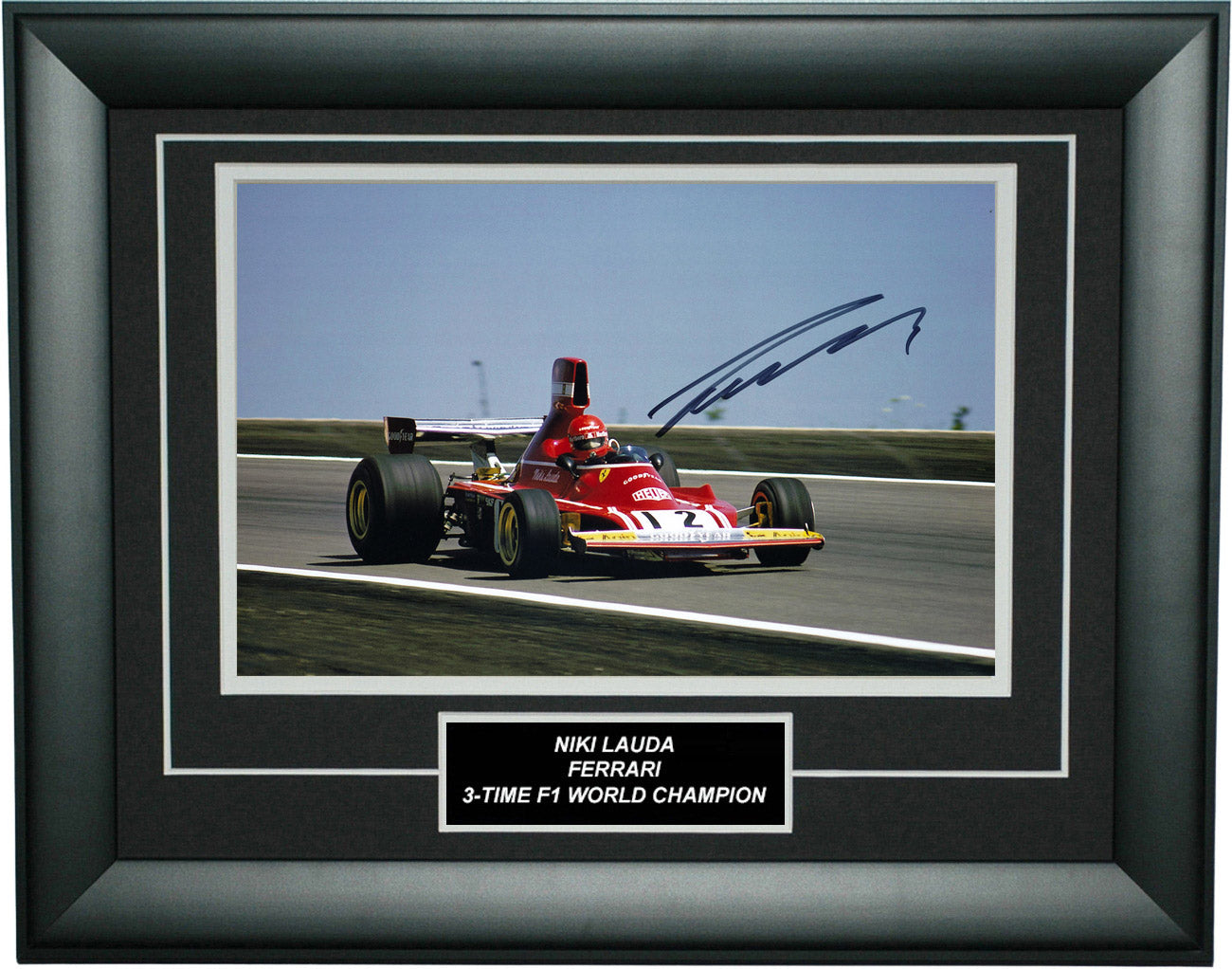 Niki Lauda Signed 8x12 Inches 1974 Ferrari F1 Photo Frame – Authentic Formula 1 Memorabilia