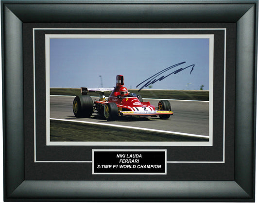 Niki Lauda Signed 8x12 Inches 1974 Ferrari F1 Photo Frame – Authentic Formula 1 Memorabilia