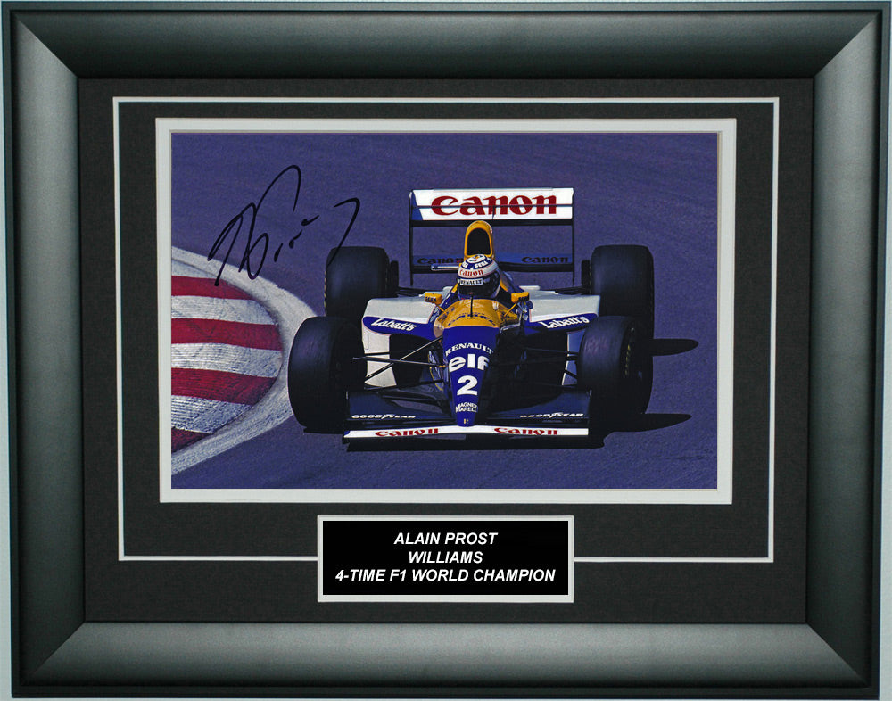 Alain Prost Signed 8x12 Inches 1993 F1 Williams Renault Photo Frame – Authentic Formula 1 Memorabilia