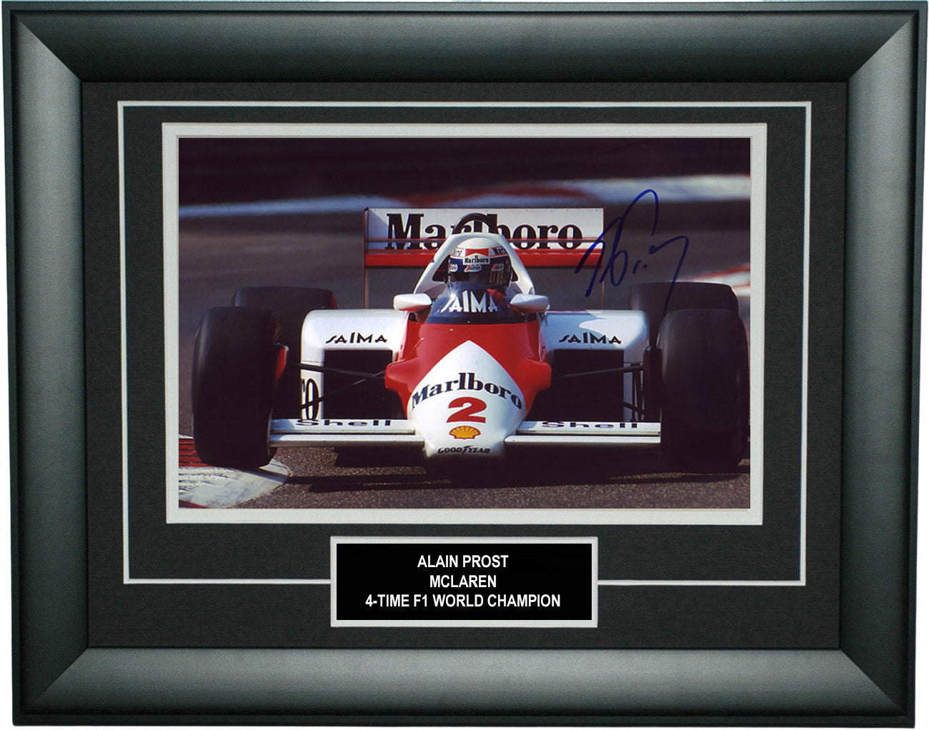 Alain Prost Signed 8x12 Inches F1 McLaren Photo Frame – Authentic Formula 1 Memorabilia