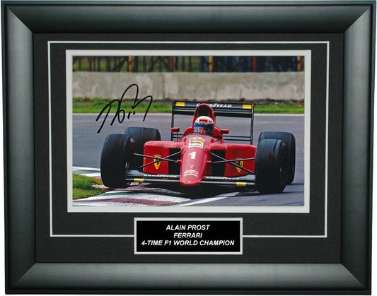 Alain Prost Signed 8x12 Inches F1 Ferrari Photo Frame – Authentic Formula 1 Memorabilia