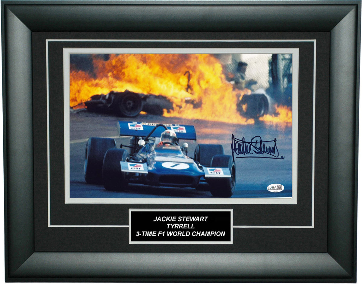Jackie Stewart Signed 8x12 Inches 1970 Tyrrell Ford Elf Photo Frame – Authentic Formula 1 Memorabilia