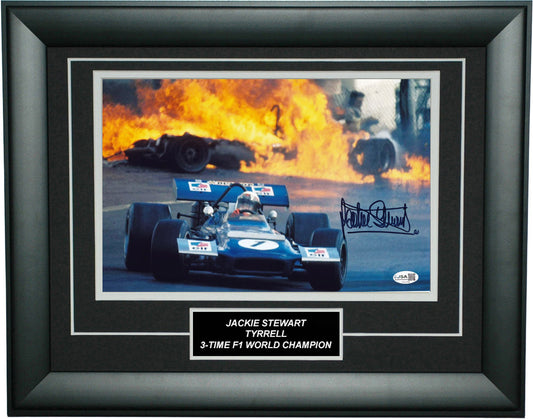Jackie Stewart Signed 8x12 Inches 1970 Tyrrell Ford Elf Photo Frame – Authentic Formula 1 Memorabilia