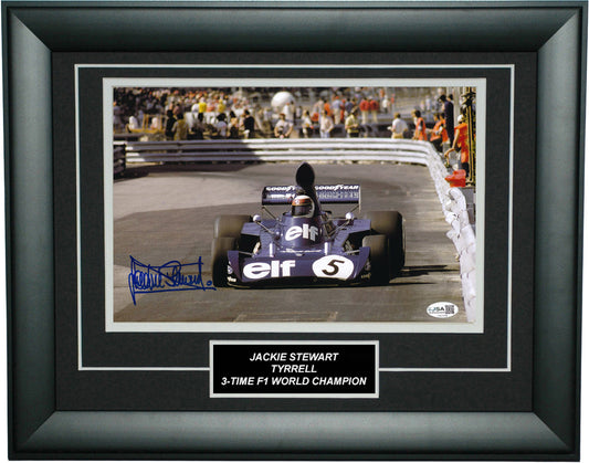 Jackie Stewart Signed 8x12 Inches 1973 Monaco Grand Prix Tyrrell Ford Elf Photo Frame – Authentic Formula 1 Memorabilia
