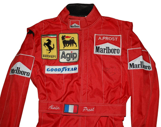 Alain Prost SIGNED F1 Ferrari 1990 REPLICA Race SUIT