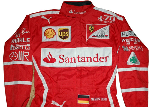 Sebastian Vettel SIGNED F1 Ferrari 2017 REPLICA Race SUIT