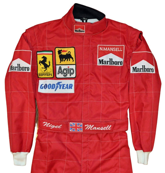 Nigel Mansell SIGNED F1 Ferrari 1990 REPLICA Race SUIT