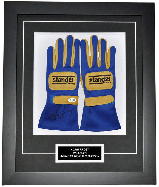 Alain Prost Signed 19X23 Inches 1993 Replica Gloves Montage Frame – Authentic Formula 1 Memorabilia