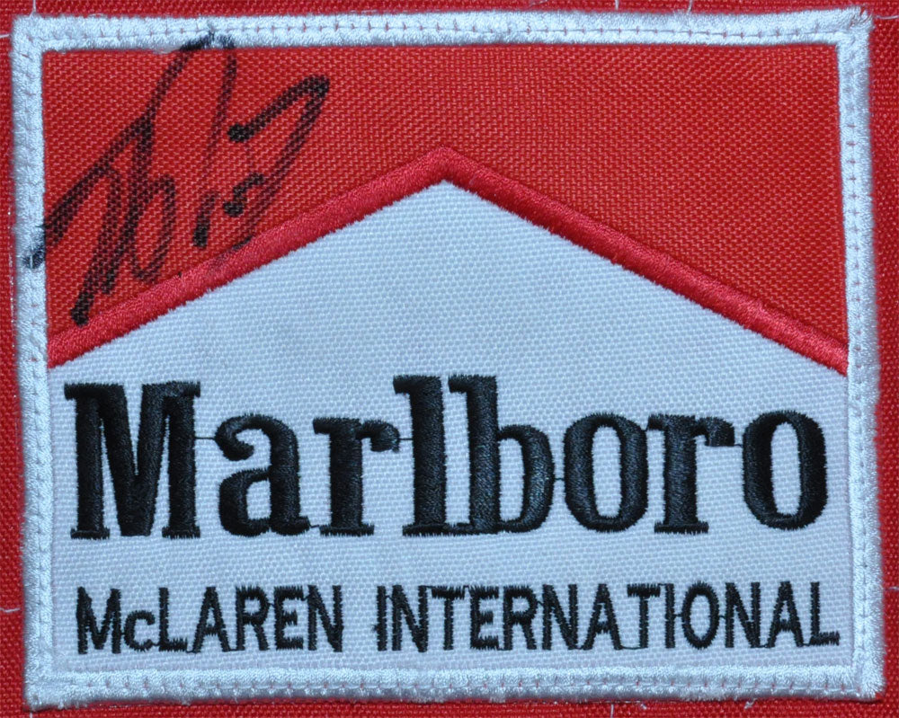 Alain Prost SIGNED F1 McLaren 1985 REPLICA Race SUIT