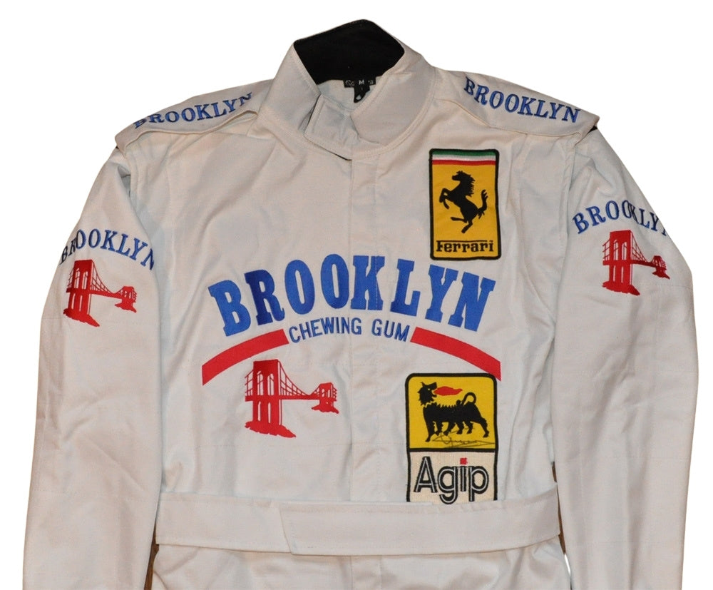 Jody Scheckter SIGNED F1 Ferrari 1979 REPLICA Race SUIT