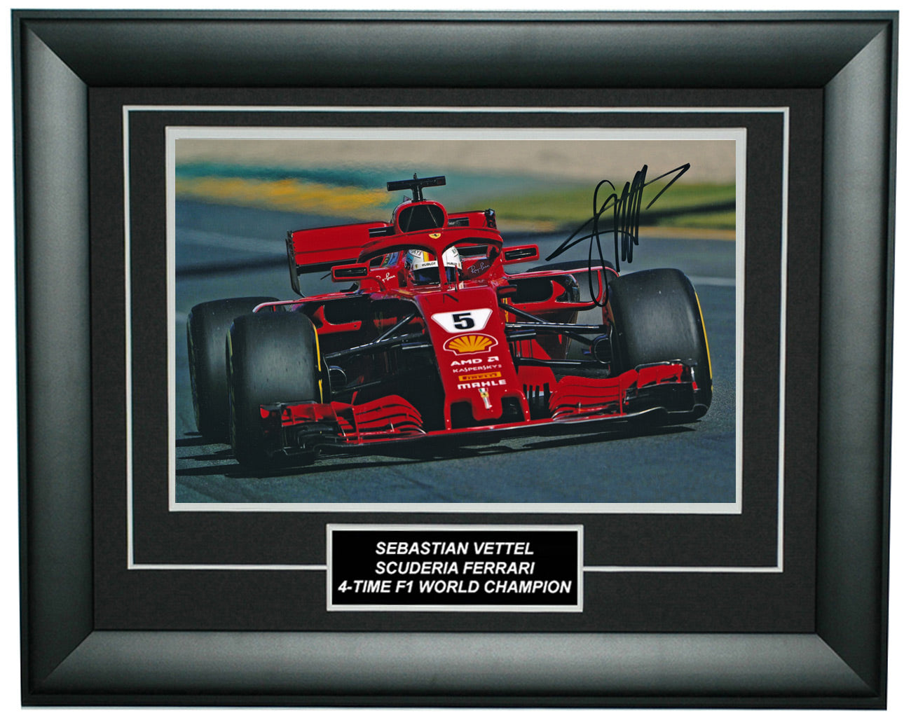 Sebastian Vettel Signed 8x12 Inches Ferrari Photo Frame – Authentic Formula 1 Memorabilia