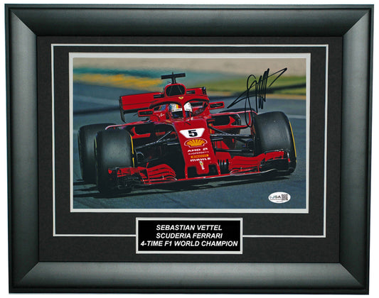 Sebastian Vettel Signed 8x12 Inches Ferrari Photo Frame – Authentic Formula 1 Memorabilia