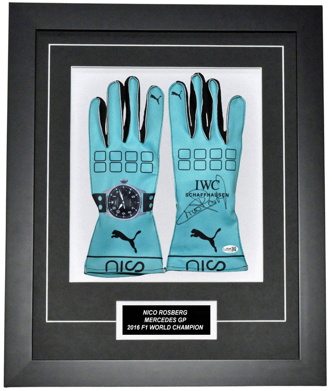 Nico Rosberg Signed 19x23 Inches 2016 Replica Gloves Montage Frame – Authentic Formula 1 Memorabilia