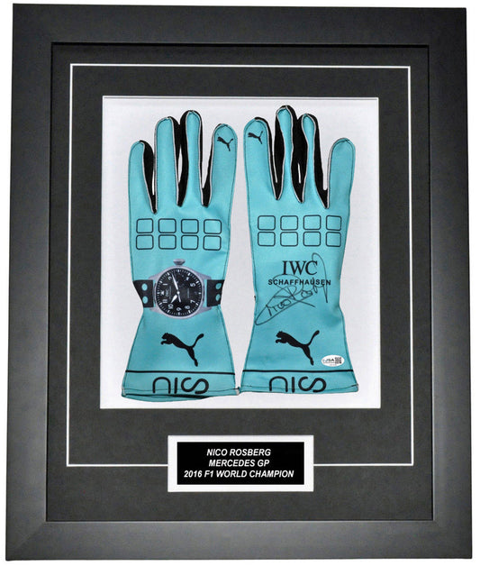 Nico Rosberg Signed 19x23 Inches 2016 Replica Gloves Montage Frame – Authentic Formula 1 Memorabilia