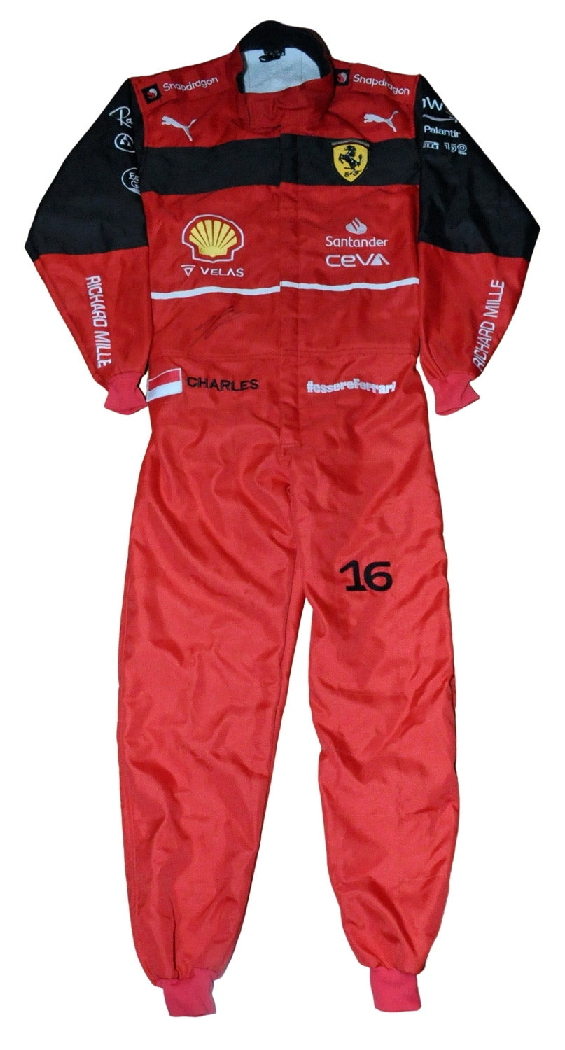 Charles Leclerc SIGNED F1 Ferrari 2022 REPLICA Race SUIT
