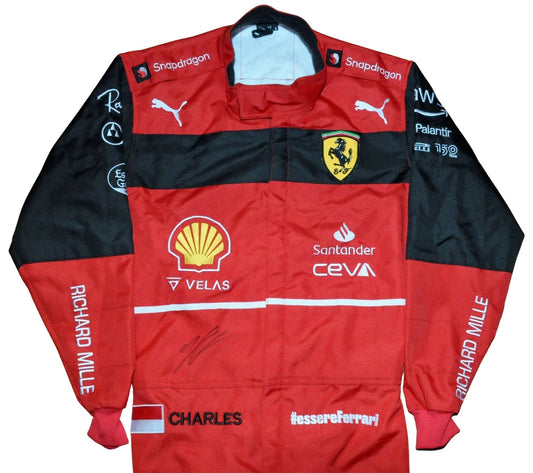 Charles Leclerc SIGNED F1 Ferrari 2022 REPLICA Race SUIT
