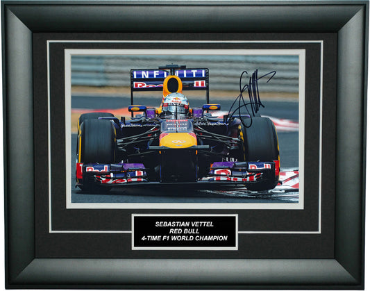 Sebastian Vettel Signed 8x12 Inches Red Bull Photo Frame – Authentic Formula 1 Memorabilia