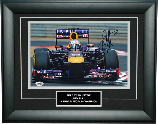 Sebastian Vettel Signed 8x12 Inches Red Bull Photo Frame – Authentic Formula 1 Memorabilia