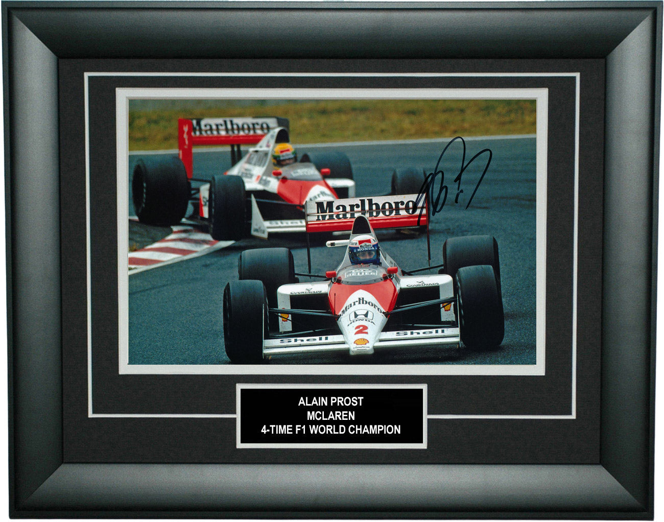 Alain Prost Signed 8x12 Inches F1 McLaren Photo Frame – Authentic Formula 1 Memorabilia