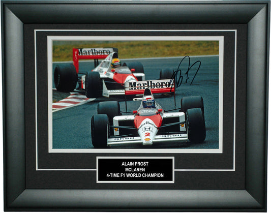 Alain Prost Signed 8x12 Inches F1 McLaren Photo Frame – Authentic Formula 1 Memorabilia