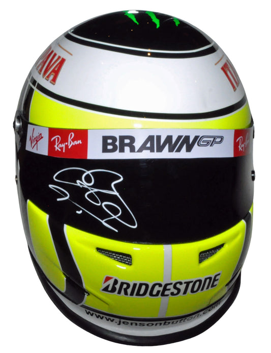 Jenson Button Signed F1 Brawn GP 2009 Full Scale Replica Helmet