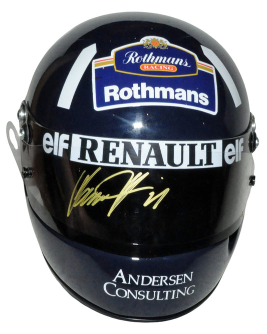 Damon Hill Signed F1 Renault Williams 1996 Full Scale Replica Helmet