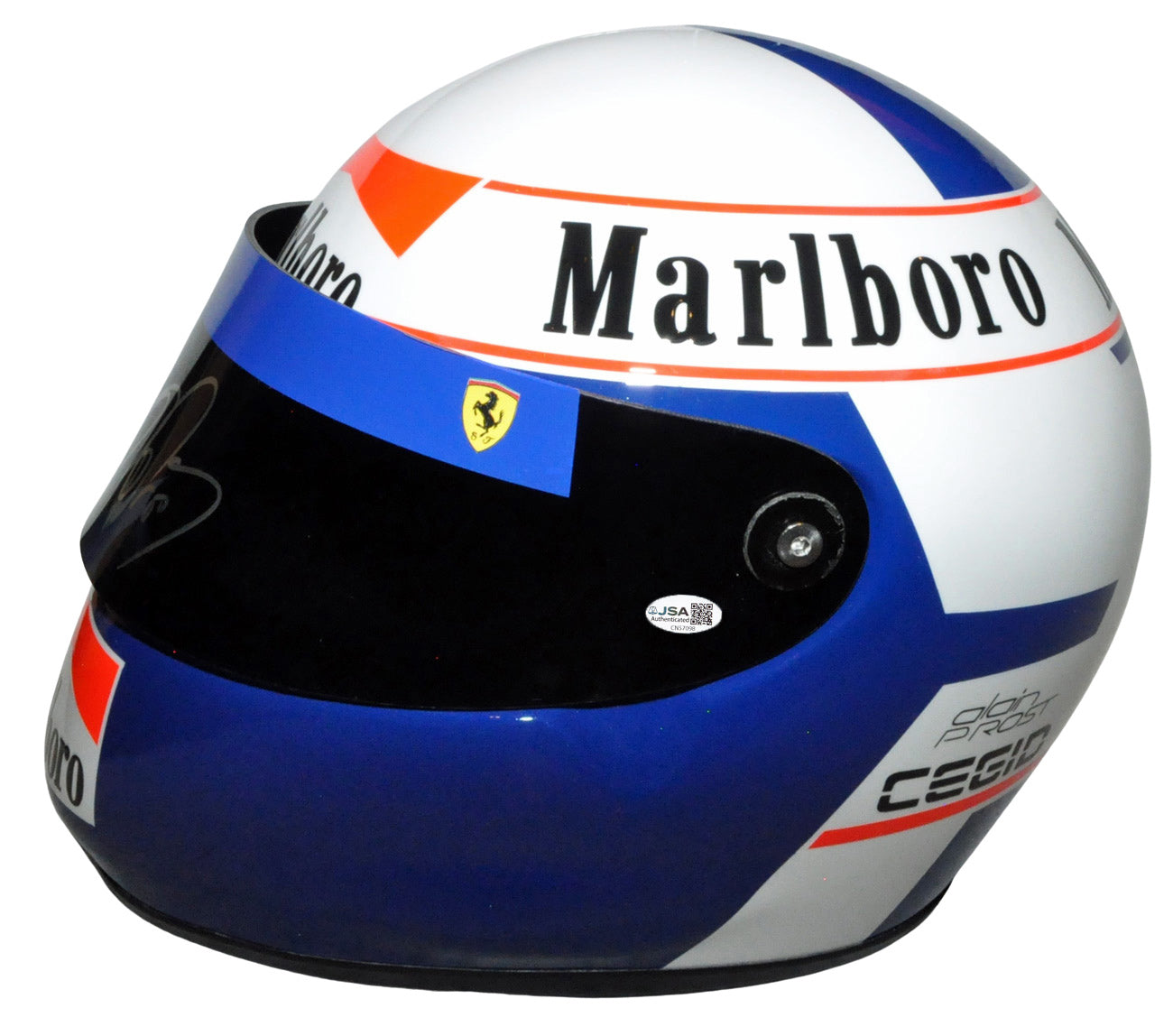 Alain Prost Signed F1 Ferrari 1991 Full Scale Replica Helmet
