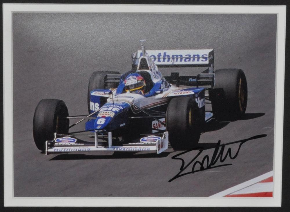 GILLES & JACQUES VILLENEUVE SIGNED 20X29 INCHES FORMULA 1 MONTAGE FRAME - SOLD