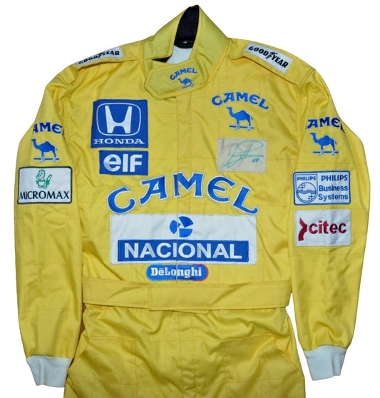 AYRTON SENNA SIGNED LOTUS 1987 F1 REPLICA Race SUIT