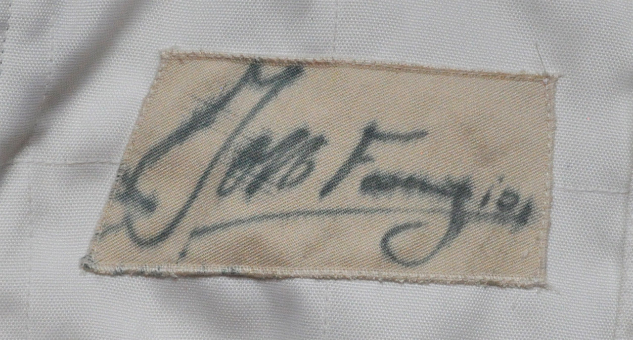 Juan Manuel Fangio SIGNED F1 Vintage Ferrari REPLICA Race SUIT