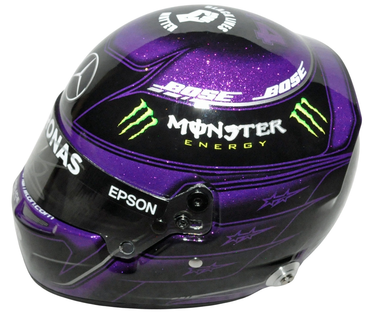 Lewis Hamilton Signed HALF SCALE F1 2020 Mercedes Purple Replica Helmet
